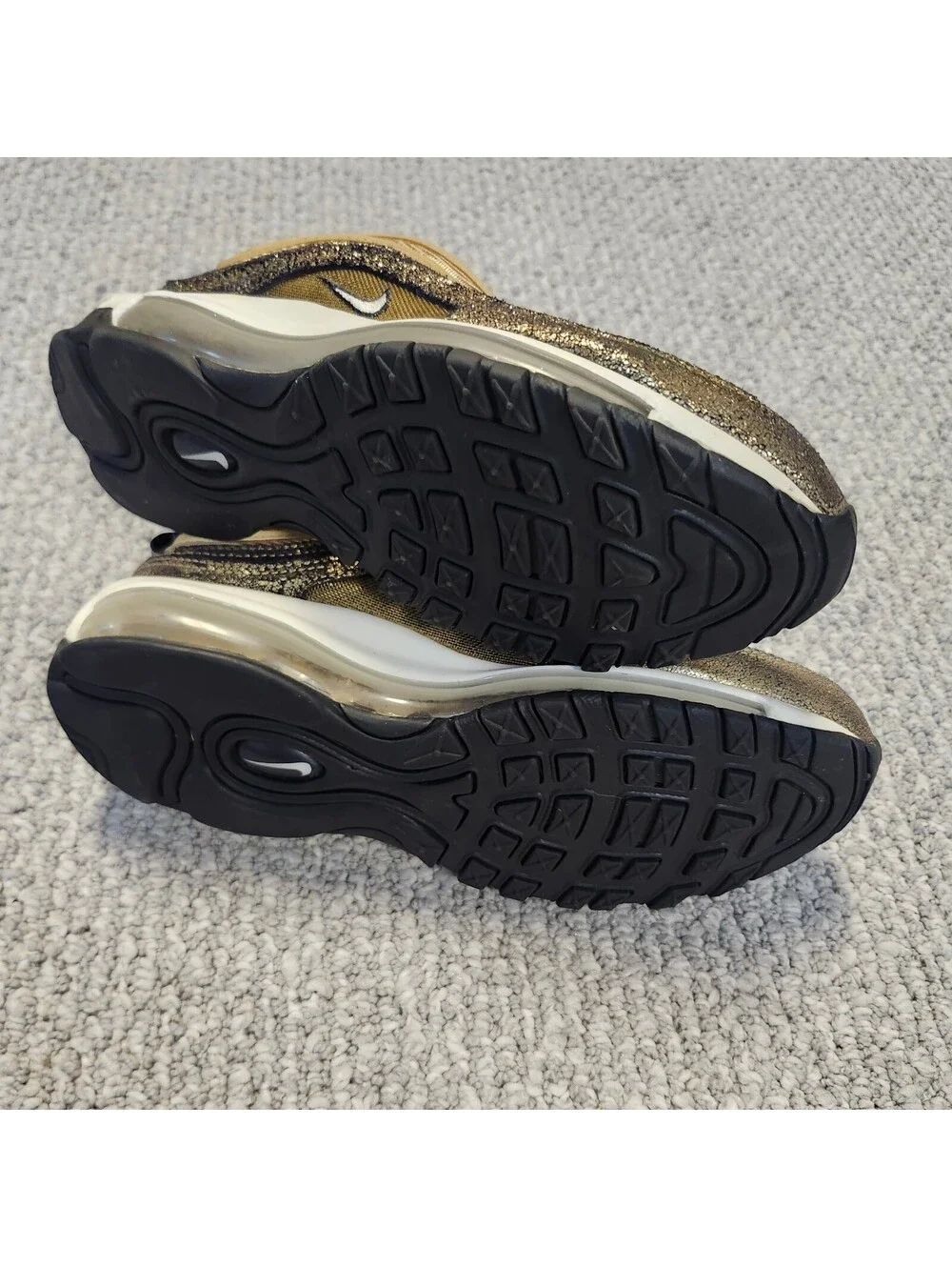 Nike Air Max 97 Golden Gals Women's Gold Black Lace Up Sneakers Size 8.5